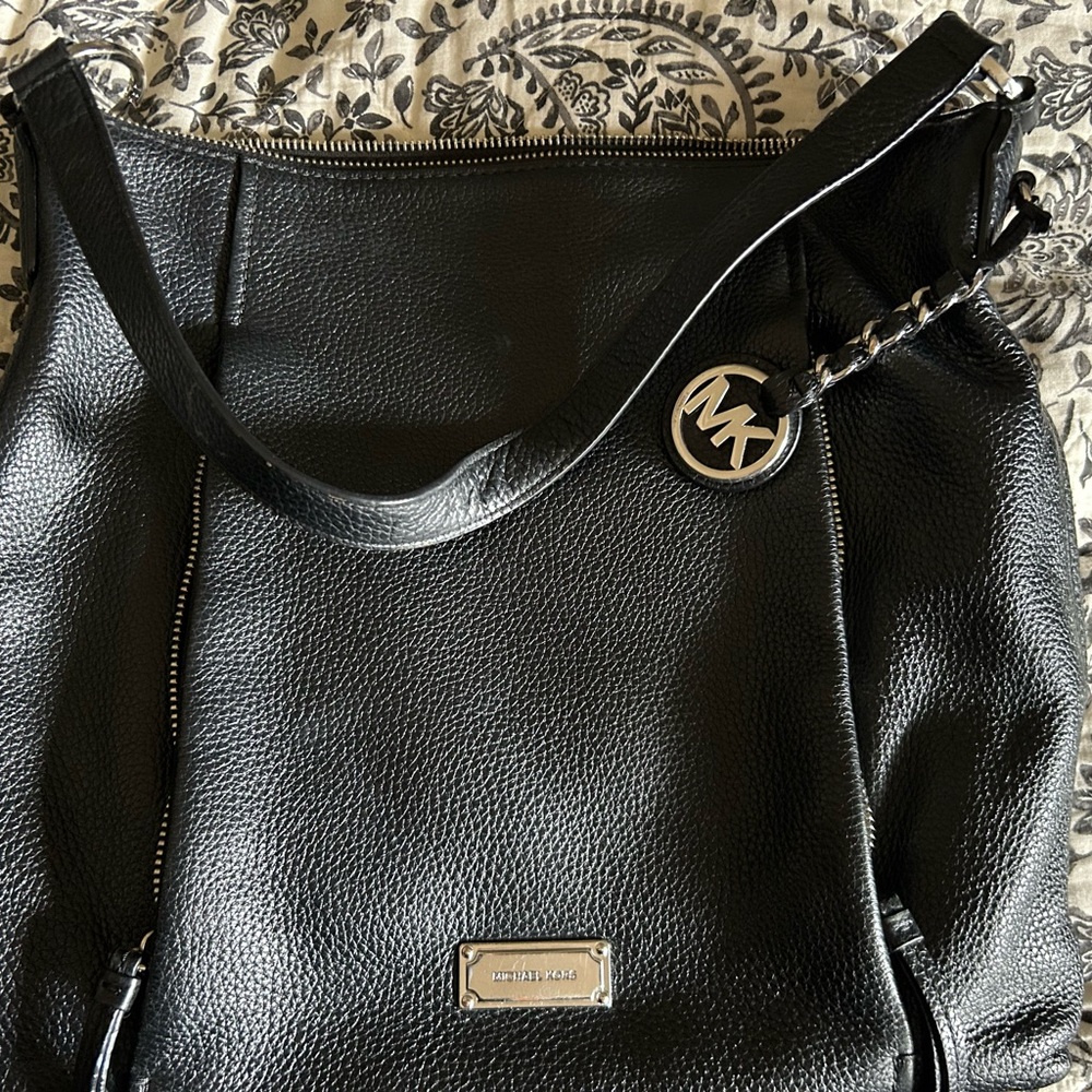 Michael Kors Black Pebbled Shoulder Bag